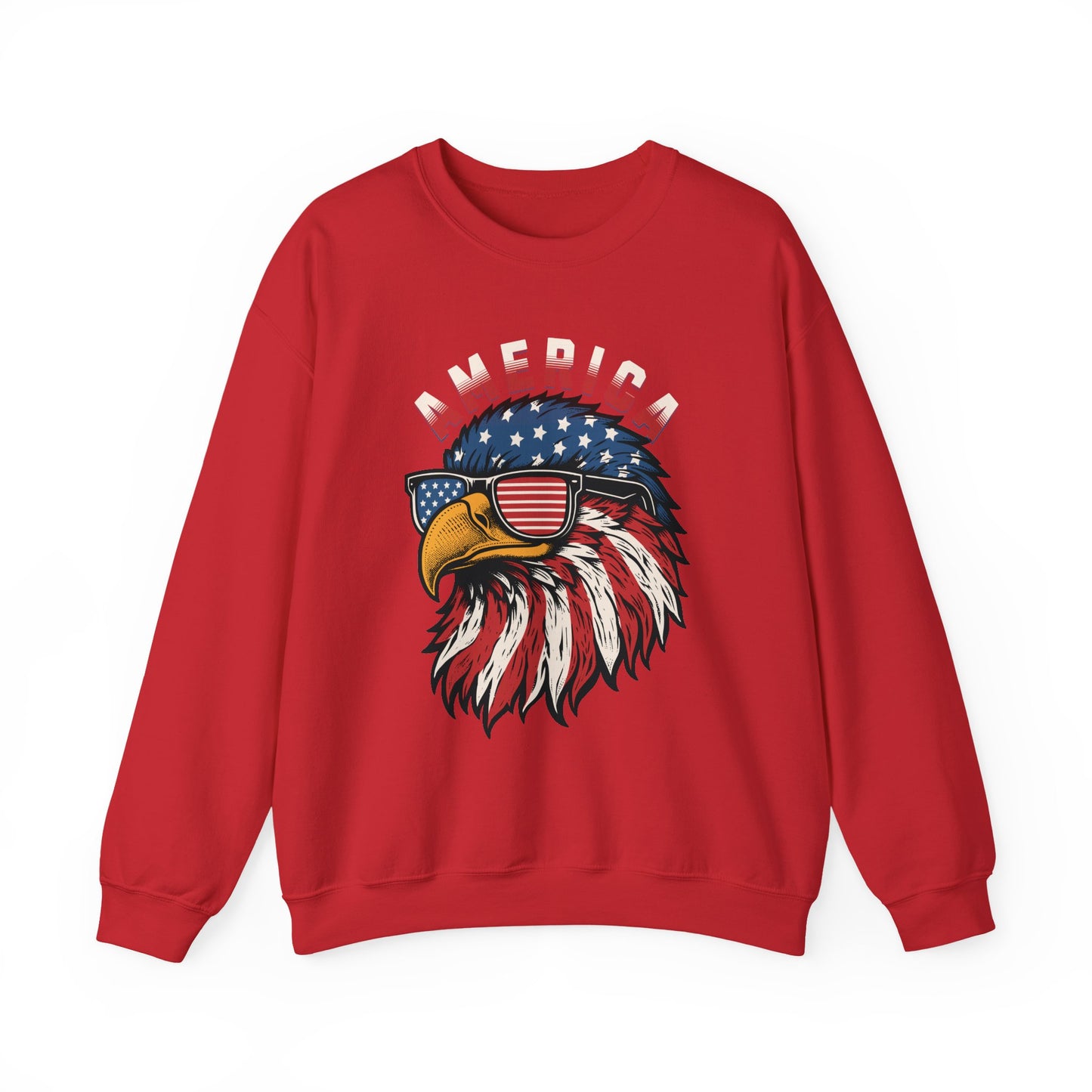 Patriotic Eagle Crewneck Sweatshirt, America Sweatshirt, Unisex Pullover, 4th of July Shirt, Eagle Graphic Sweatshirt