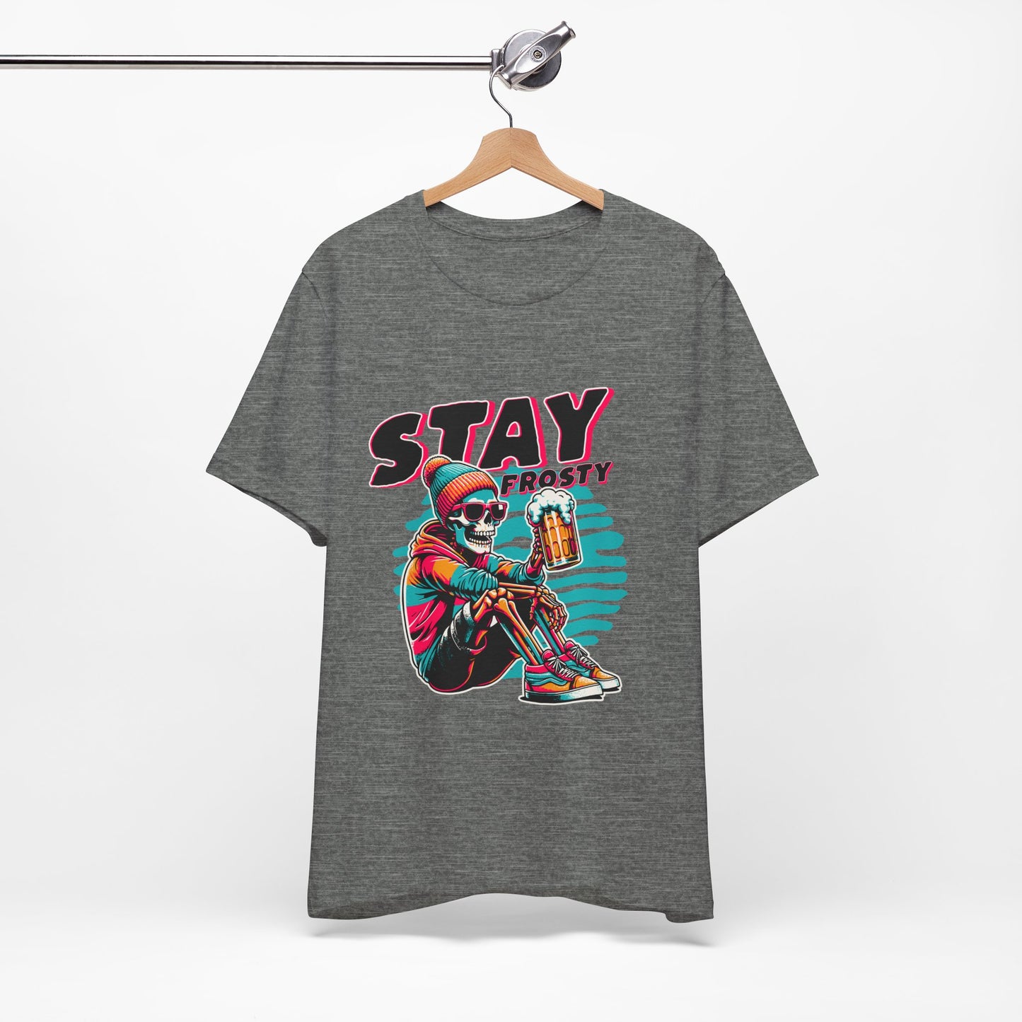 Stay Frosty Unisex Tee, Cool Graphic Shirt, Summer Vibes, Casual Wear, Gift for Him, Music Festival Fashion