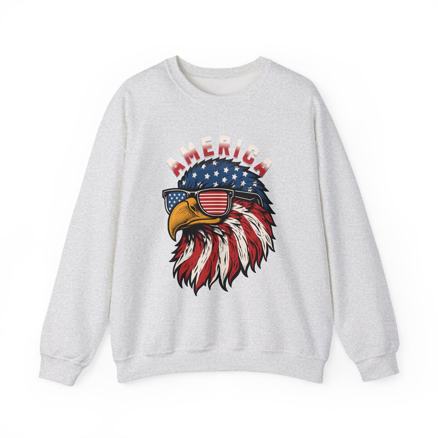Patriotic Eagle Crewneck Sweatshirt, America Sweatshirt, Unisex Pullover, 4th of July Shirt, Eagle Graphic Sweatshirt