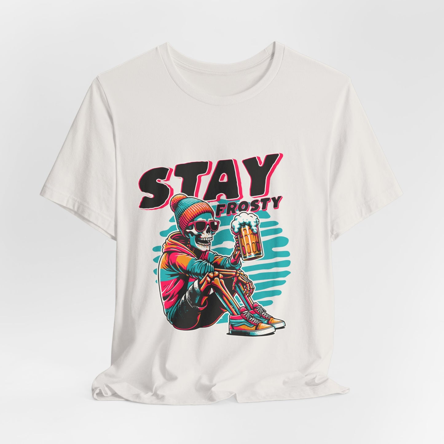 Stay Frosty Unisex Tee, Cool Graphic Shirt, Summer Vibes, Casual Wear, Gift for Him, Music Festival Fashion