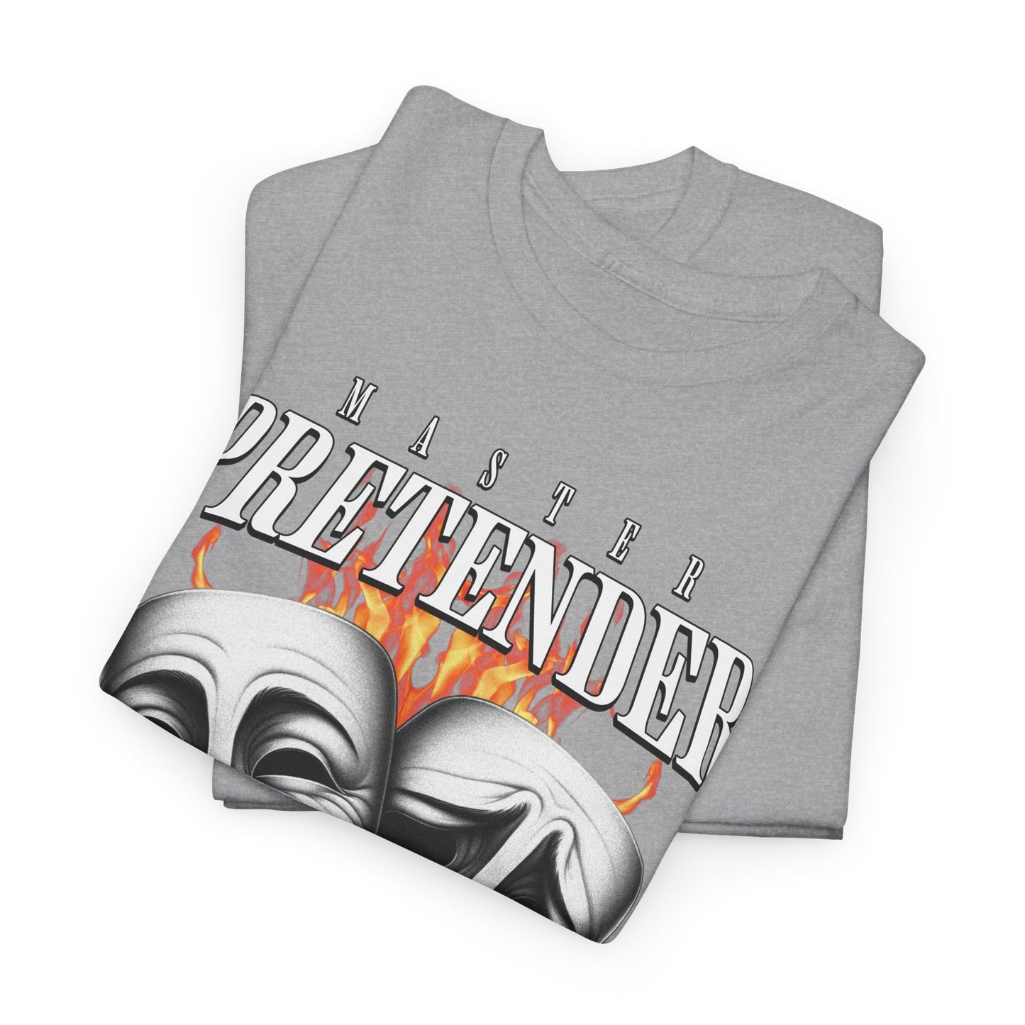 Theatrical Masks Unisex Heavy Cotton Tee, Perfect for Drama Lovers, Gift for Actors, Casual Wear, Theatre Fan Apparel