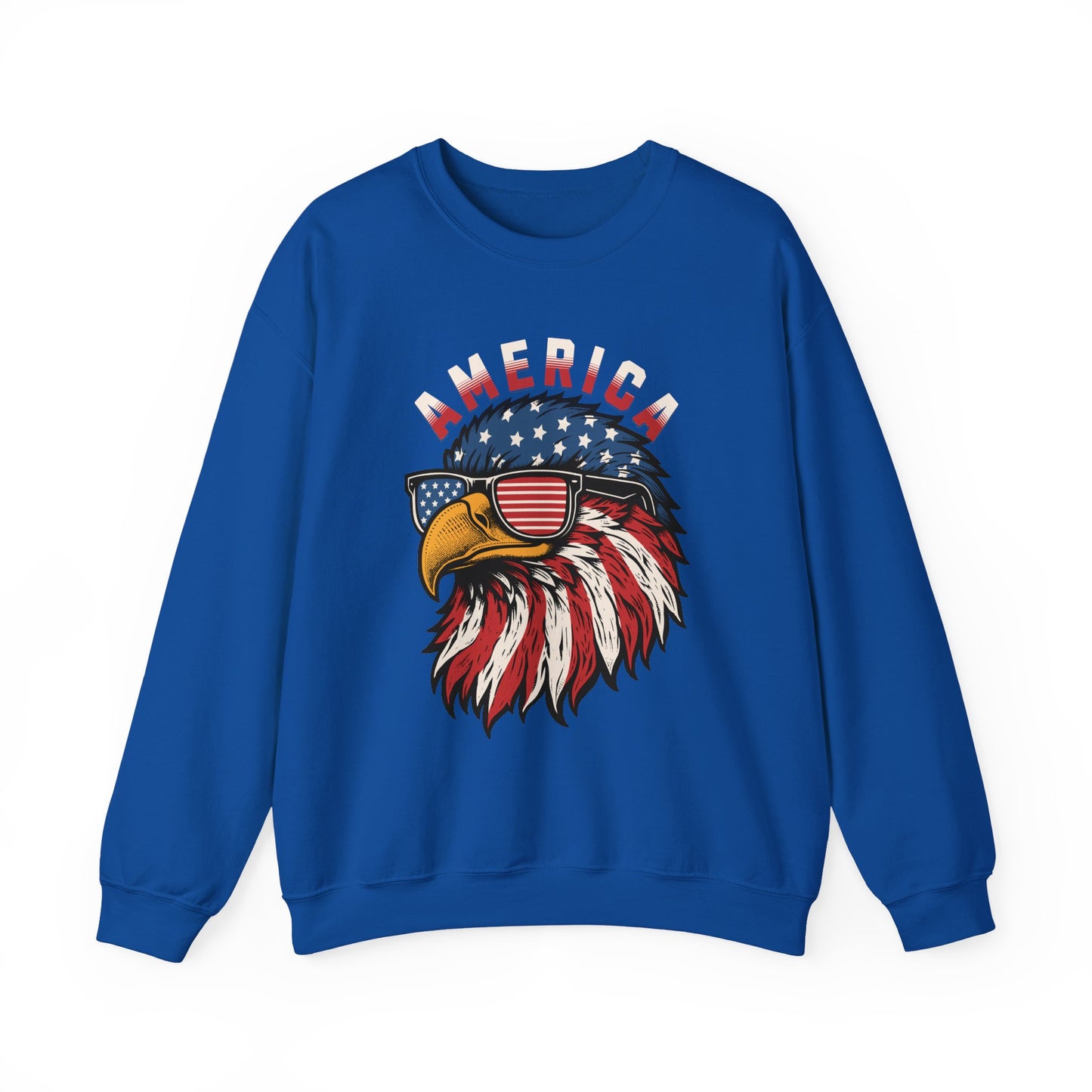 Patriotic Eagle Crewneck Sweatshirt, America Sweatshirt, Unisex Pullover, 4th of July Shirt, Eagle Graphic Sweatshirt