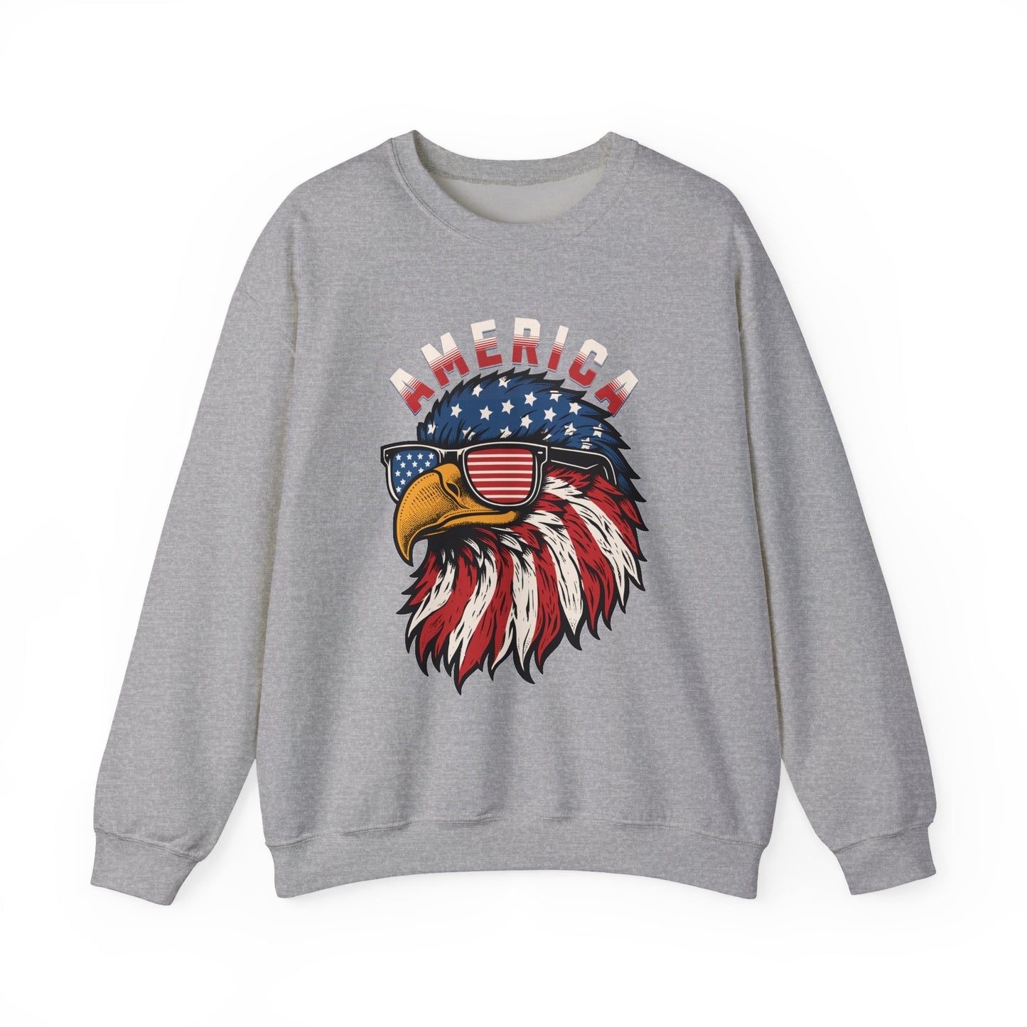 Patriotic Eagle Crewneck Sweatshirt, America Sweatshirt, Unisex Pullover, 4th of July Shirt, Eagle Graphic Sweatshirt