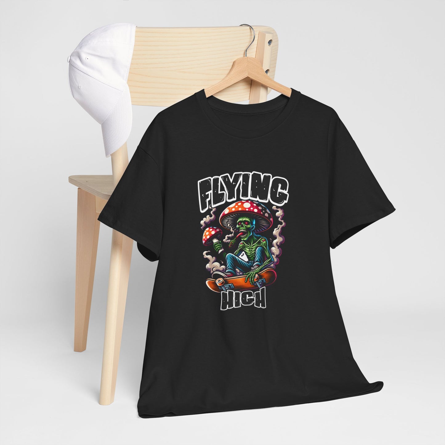 Flying High Unisex Cotton Tee, Psychedelic Shirt, Casual Wear, Gift for Stoners, Retro Fashion, Fun Graphic T-Shirt