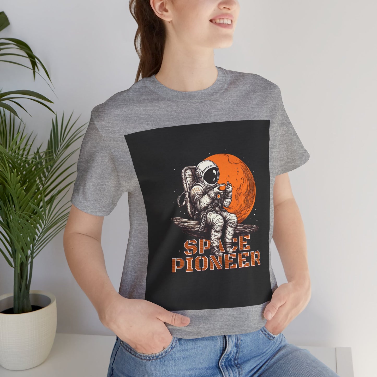 Space Pioneer Unisex Tee - Astronaut Graphic Shirt, Cool Space Themed Gift, Sci-Fi Lover Apparel, Casual Wear, Cosmic Adventure