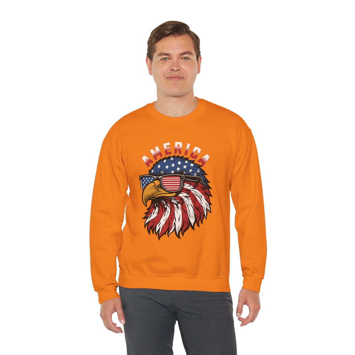 Patriotic Eagle Crewneck Sweatshirt, America Sweatshirt, Unisex Pullover, 4th of July Shirt, Eagle Graphic Sweatshirt