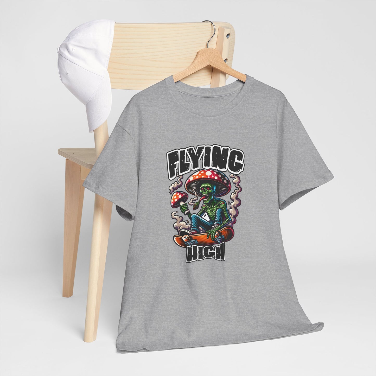 Flying High Unisex Cotton Tee, Psychedelic Shirt, Casual Wear, Gift for Stoners, Retro Fashion, Fun Graphic T-Shirt