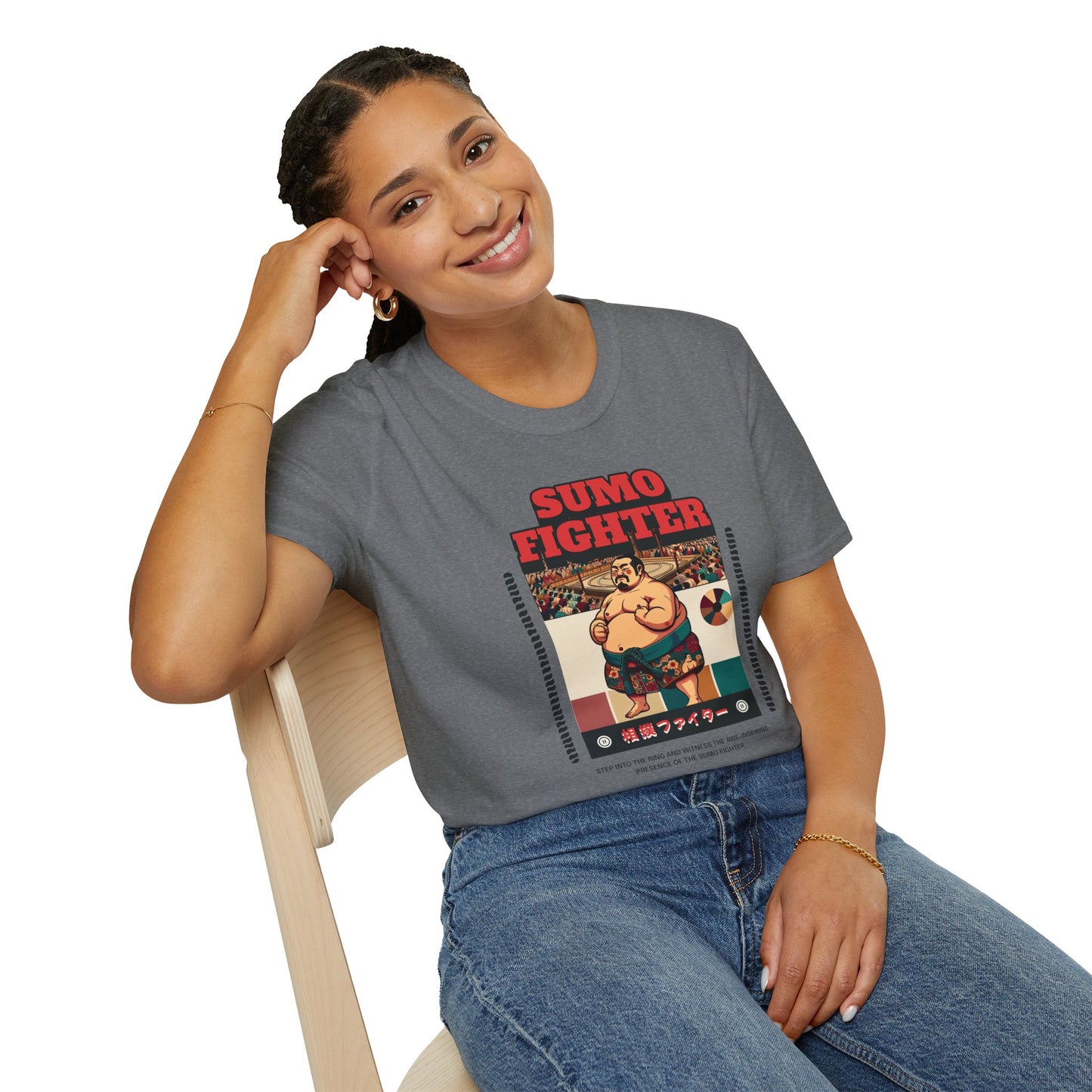 Sumo Fighter Graphic Tee | Fun Unisex T-Shirt for Sports Fans, Unique Gift, Casual Style, Anime Lovers, Vintage Aesthetic