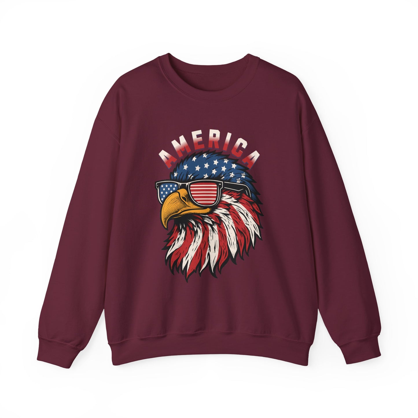 Patriotic Eagle Crewneck Sweatshirt, America Sweatshirt, Unisex Pullover, 4th of July Shirt, Eagle Graphic Sweatshirt