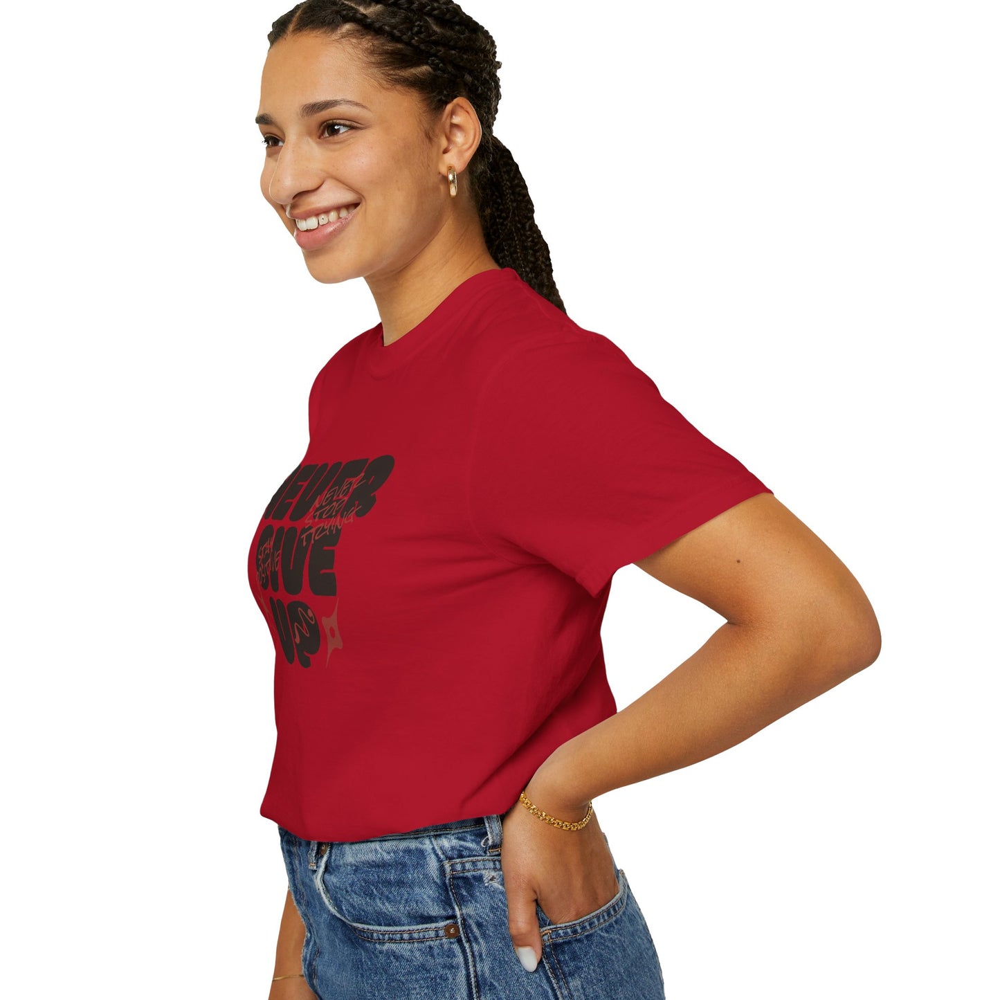 Unisex Motivational T-Shirt - Never Give Up, Inspirational Tee, Gift for Him/Her, Casual Wear, Fitness & Encouragement