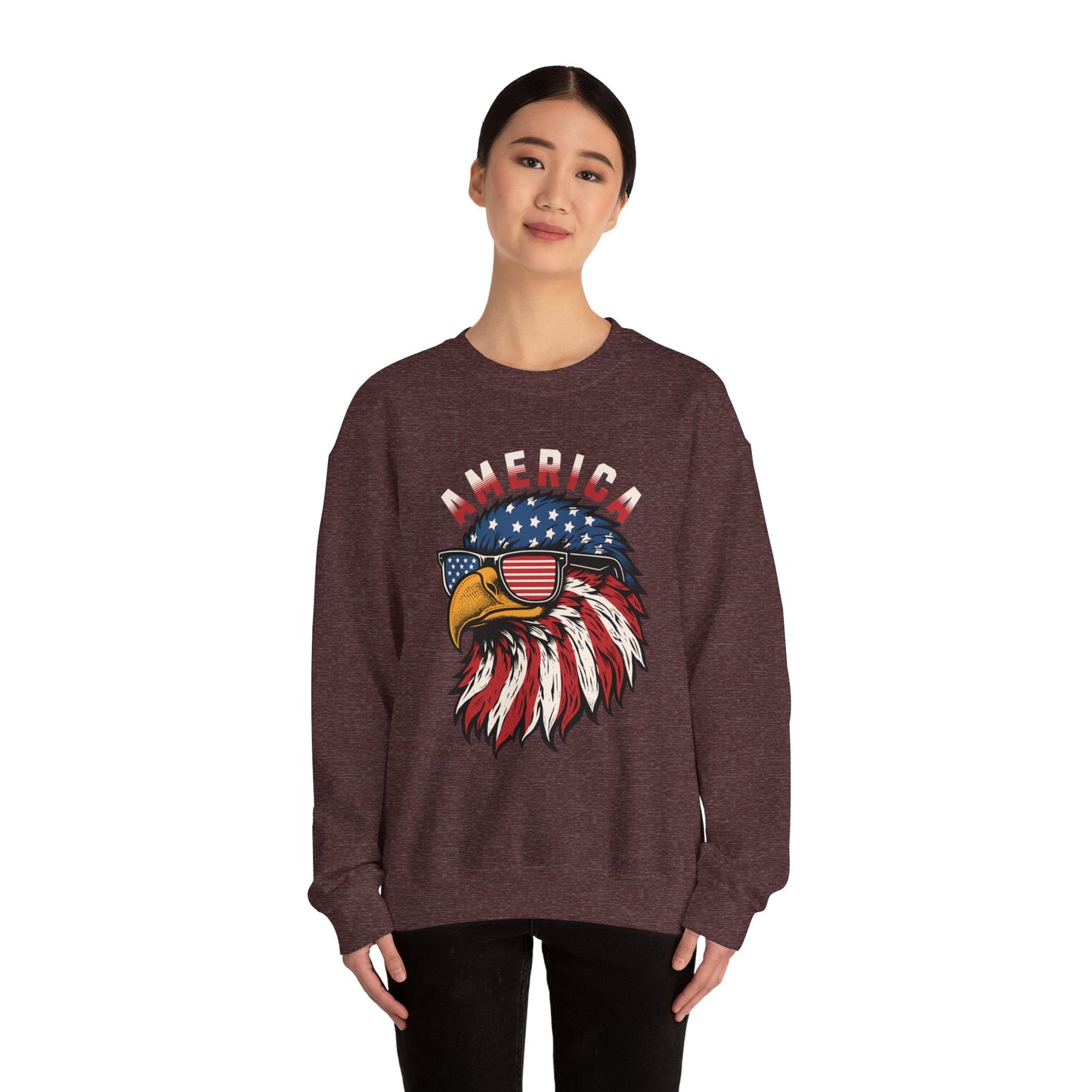 Patriotic Eagle Crewneck Sweatshirt, America Sweatshirt, Unisex Pullover, 4th of July Shirt, Eagle Graphic Sweatshirt