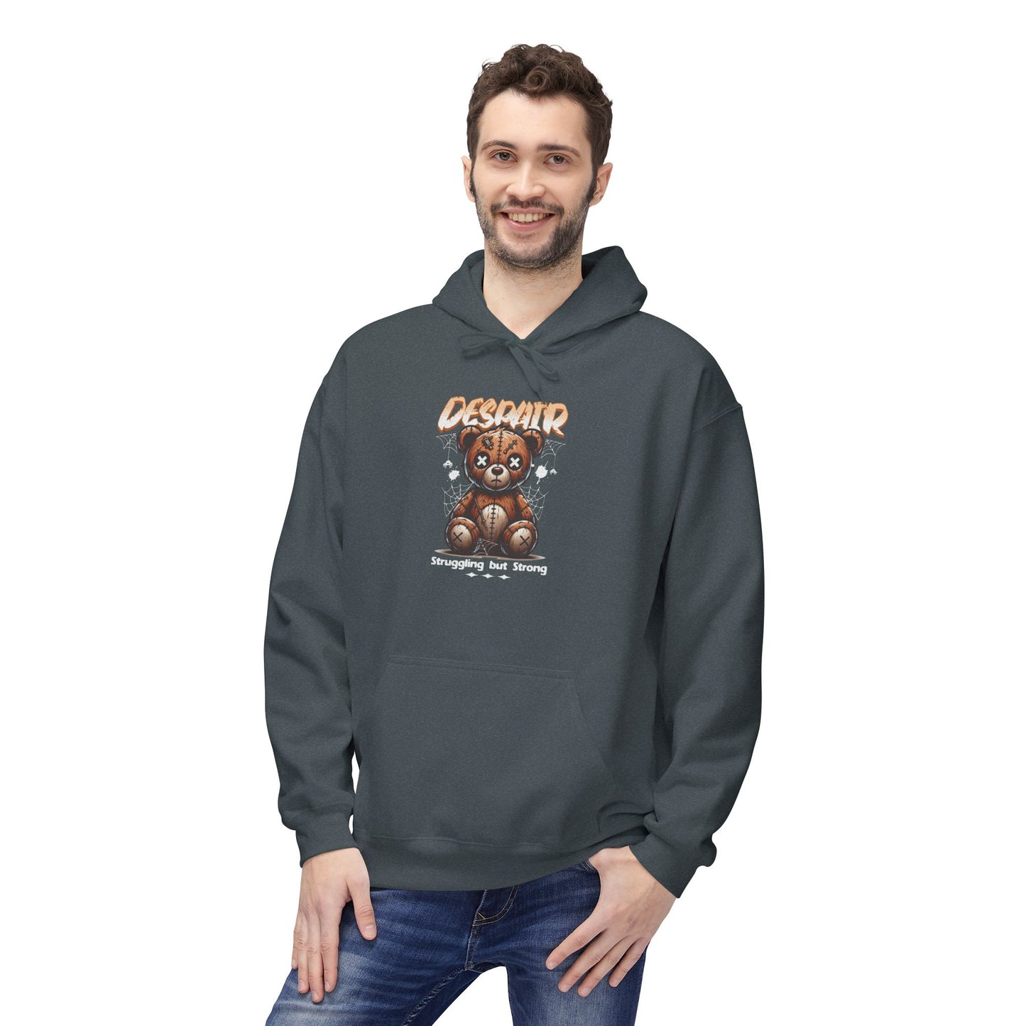 Despair Bear Hoodie | Cozy Graphic Fleece Sweatshirt for Comfort | Cute Gift for Friends | Fall Essentials | Unisex Casual Wear