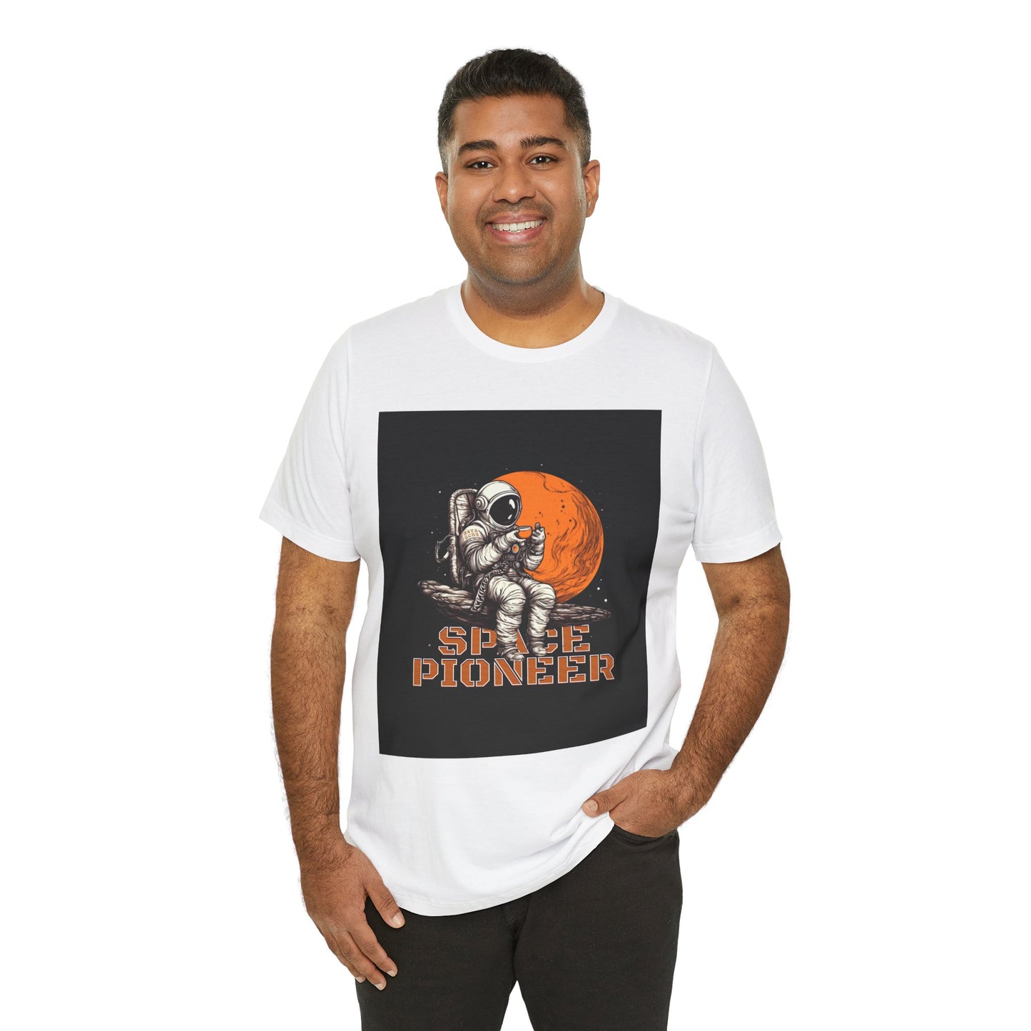 Space Pioneer Unisex Tee - Astronaut Graphic Shirt, Cool Space Themed Gift, Sci-Fi Lover Apparel, Casual Wear, Cosmic Adventure