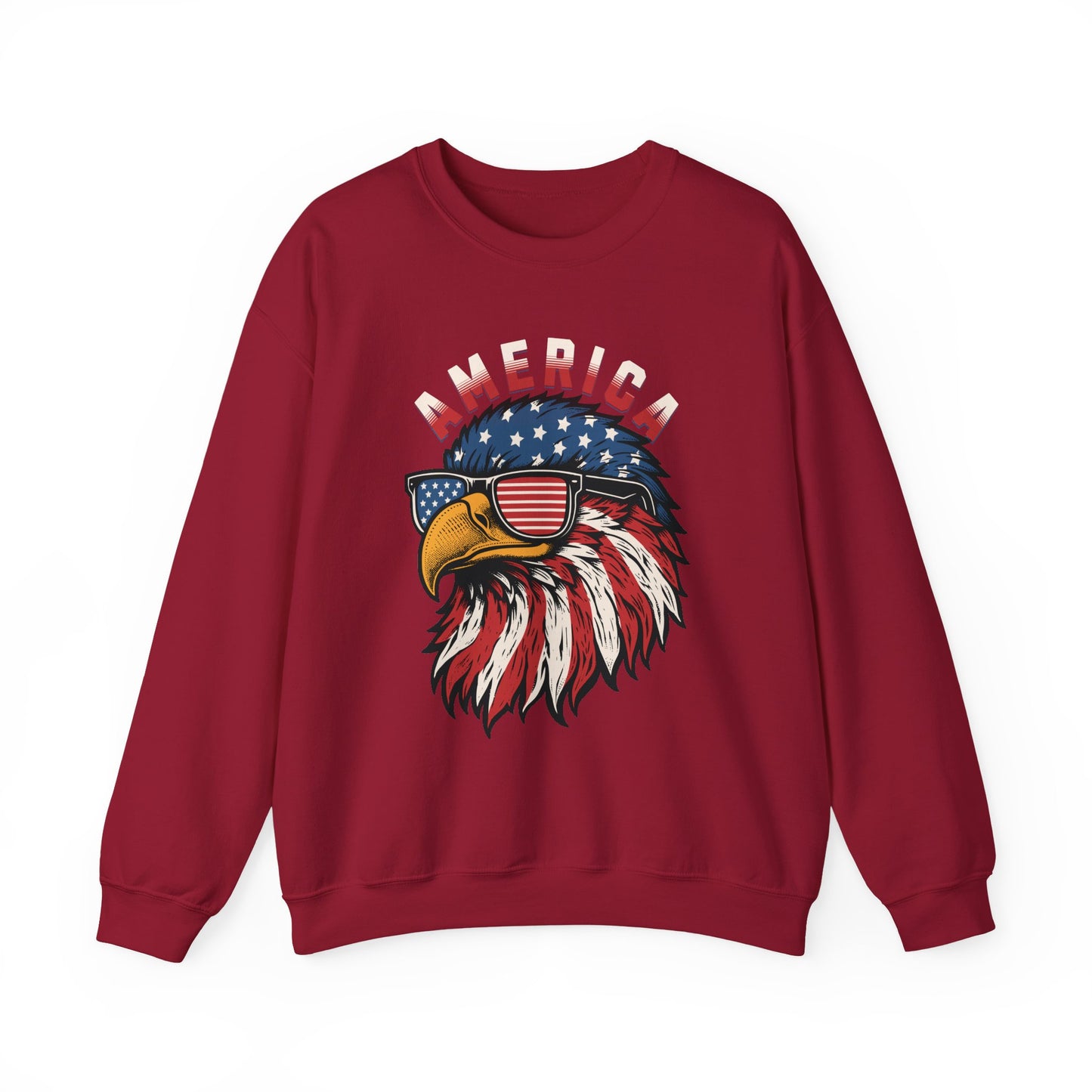 Patriotic Eagle Crewneck Sweatshirt, America Sweatshirt, Unisex Pullover, 4th of July Shirt, Eagle Graphic Sweatshirt