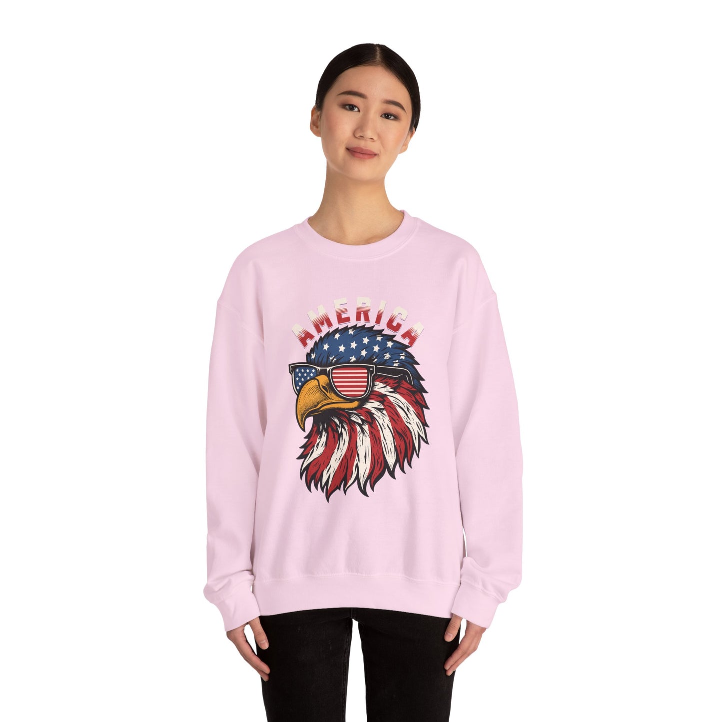 Patriotic Eagle Crewneck Sweatshirt, America Sweatshirt, Unisex Pullover, 4th of July Shirt, Eagle Graphic Sweatshirt