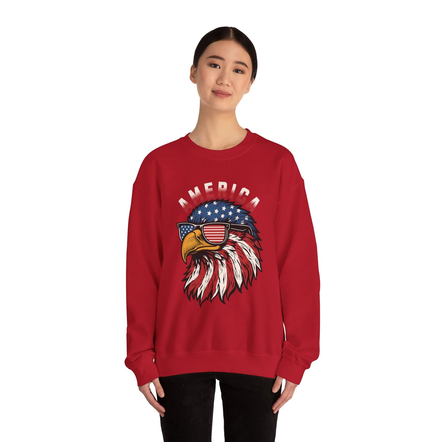 Patriotic Eagle Crewneck Sweatshirt, America Sweatshirt, Unisex Pullover, 4th of July Shirt, Eagle Graphic Sweatshirt