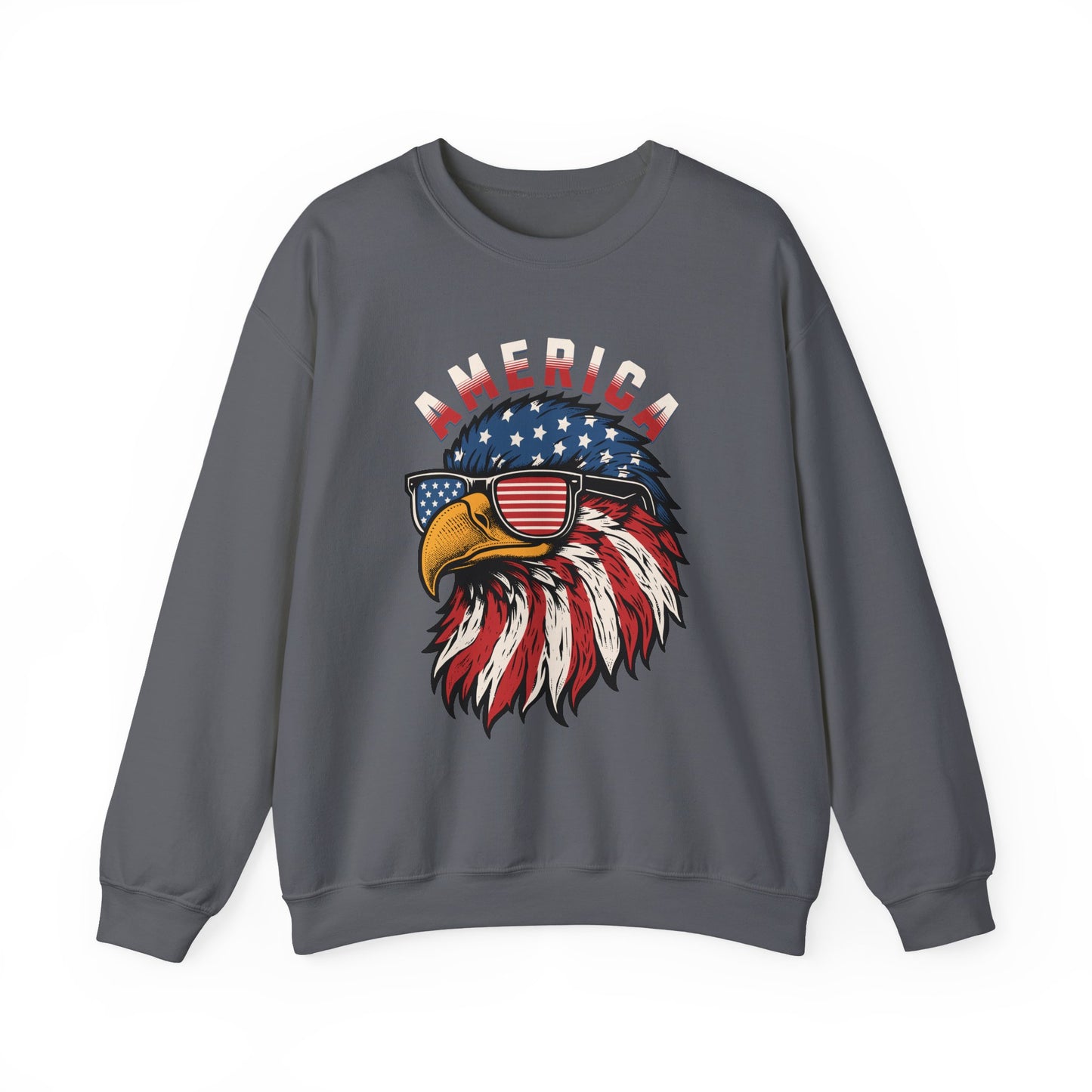 Patriotic Eagle Crewneck Sweatshirt, America Sweatshirt, Unisex Pullover, 4th of July Shirt, Eagle Graphic Sweatshirt