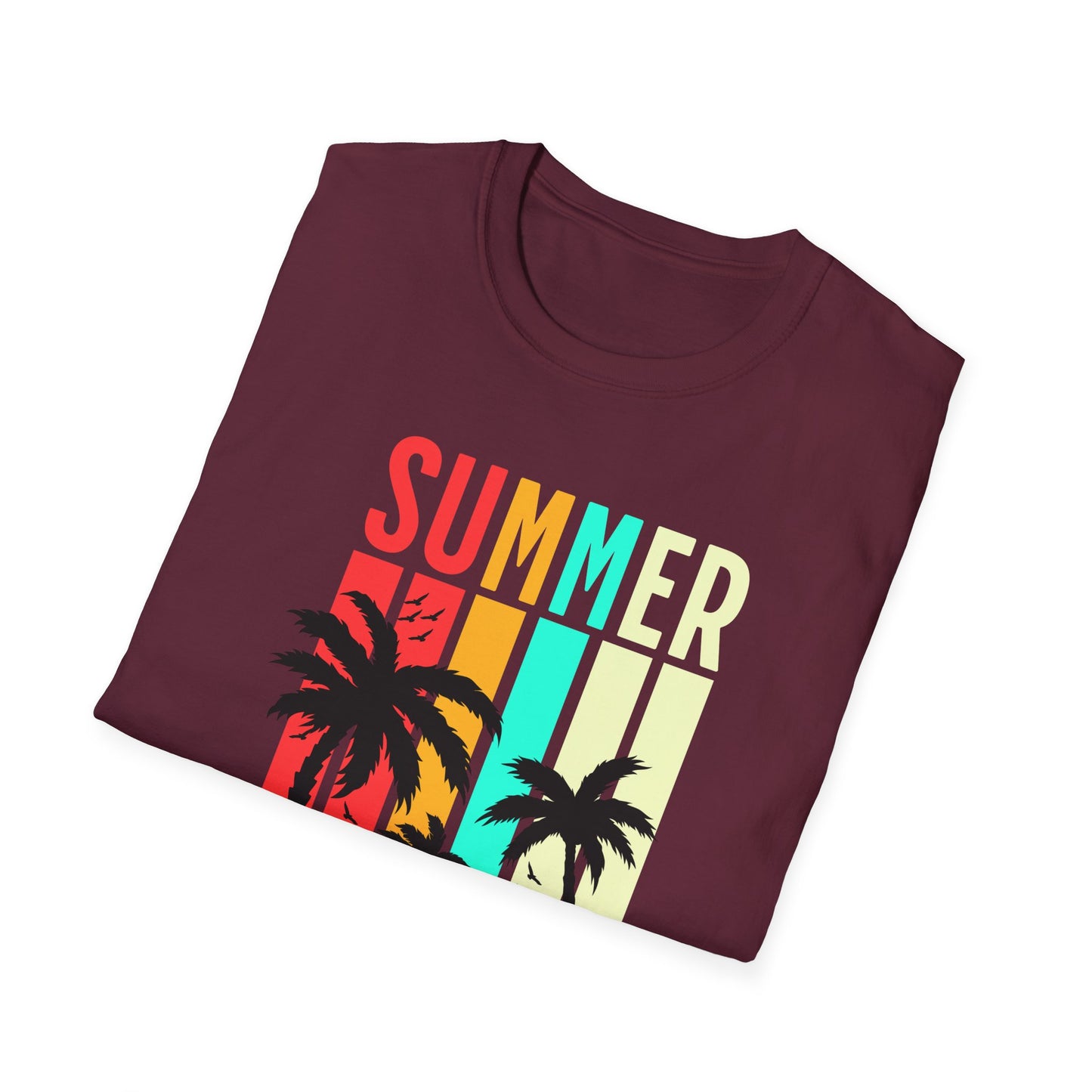 Summer Vibes Unisex T-Shirt, Beach Party Shirt, Casual Wear, Gift for Friends, Vacation Outfit, Coaster Inspired Design