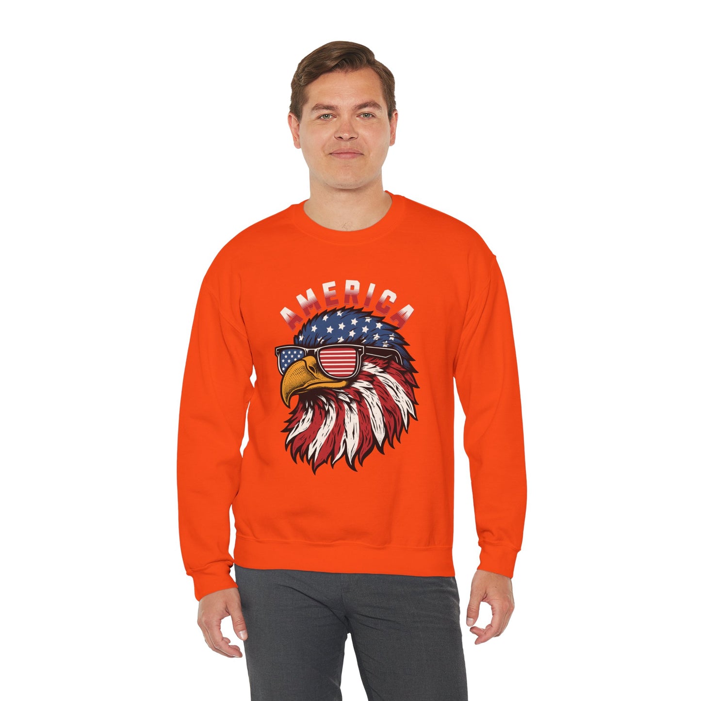 Patriotic Eagle Crewneck Sweatshirt, America Sweatshirt, Unisex Pullover, 4th of July Shirt, Eagle Graphic Sweatshirt