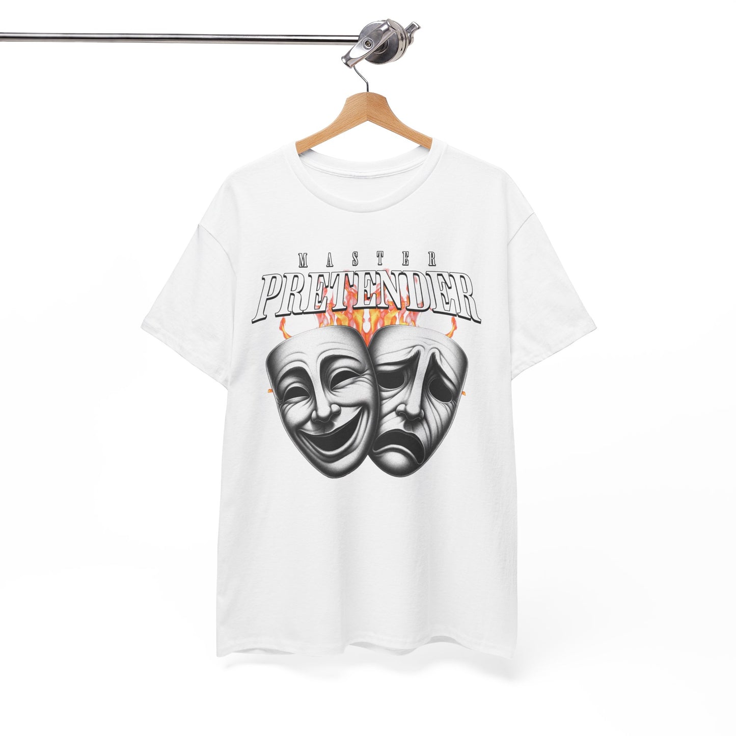 Theatrical Masks Unisex Heavy Cotton Tee, Perfect for Drama Lovers, Gift for Actors, Casual Wear, Theatre Fan Apparel