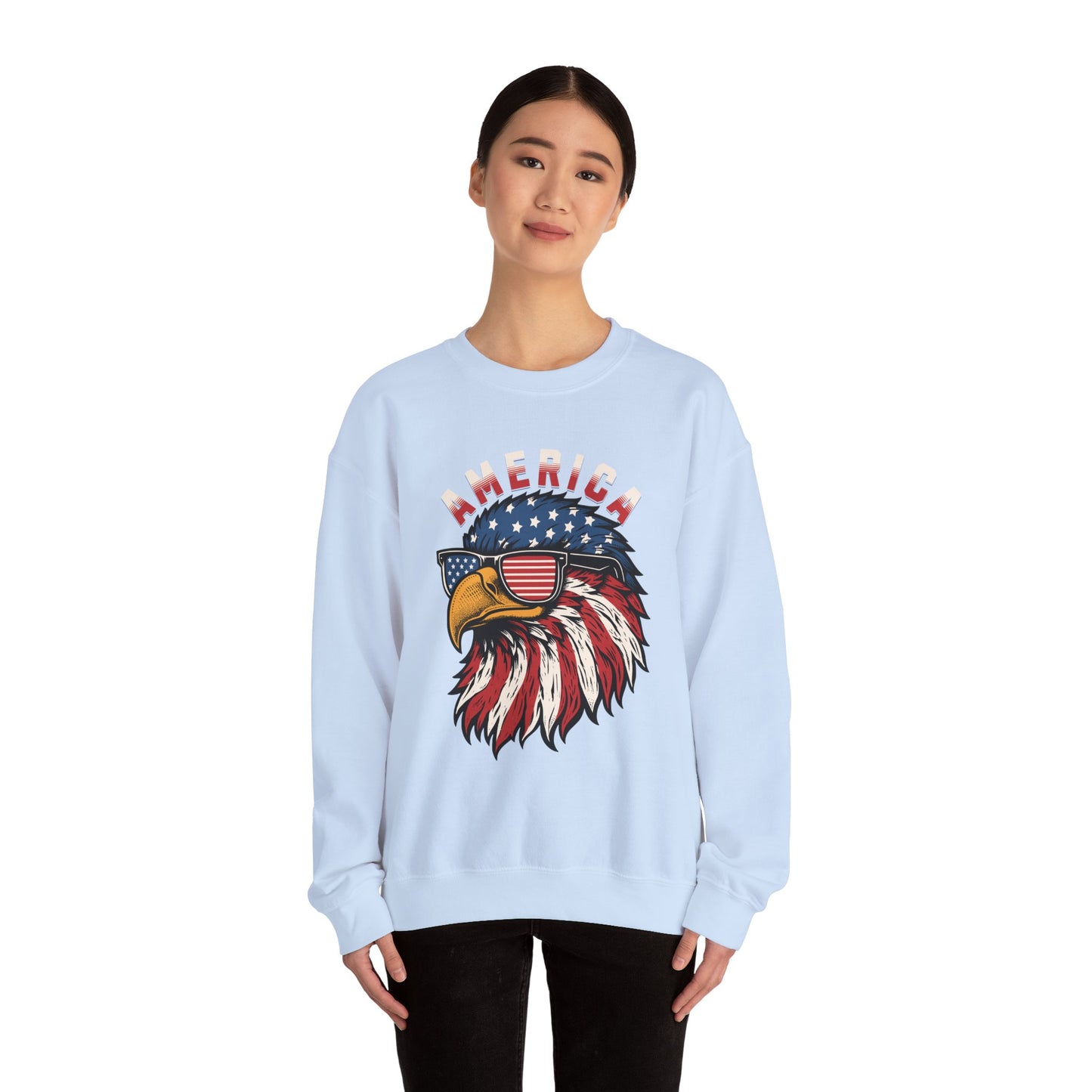 Patriotic Eagle Crewneck Sweatshirt, America Sweatshirt, Unisex Pullover, 4th of July Shirt, Eagle Graphic Sweatshirt