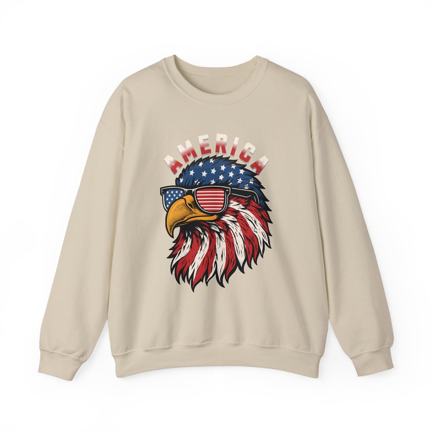 Patriotic Eagle Crewneck Sweatshirt, America Sweatshirt, Unisex Pullover, 4th of July Shirt, Eagle Graphic Sweatshirt