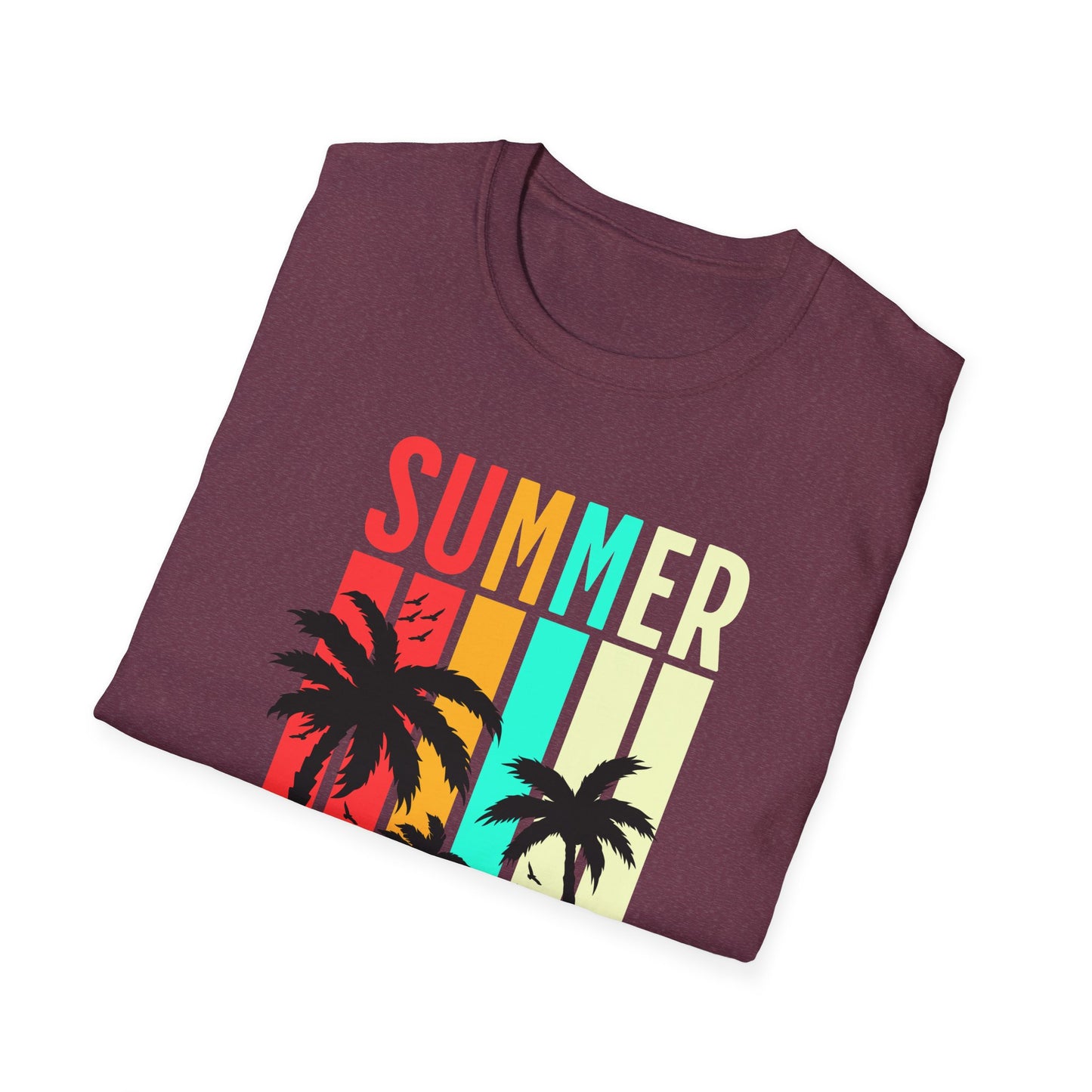 Summer Vibes Unisex T-Shirt, Beach Party Shirt, Casual Wear, Gift for Friends, Vacation Outfit, Coaster Inspired Design