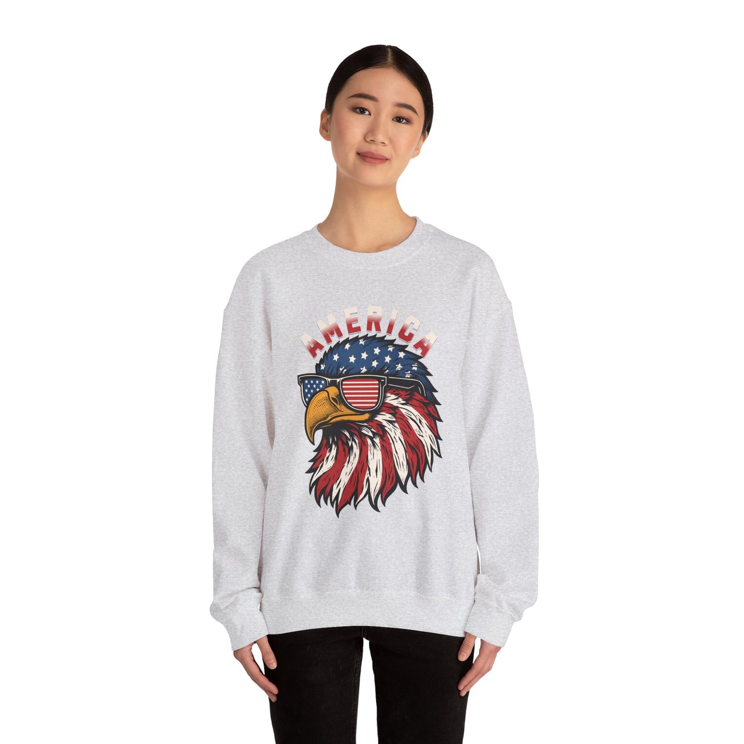 Patriotic Eagle Crewneck Sweatshirt, America Sweatshirt, Unisex Pullover, 4th of July Shirt, Eagle Graphic Sweatshirt