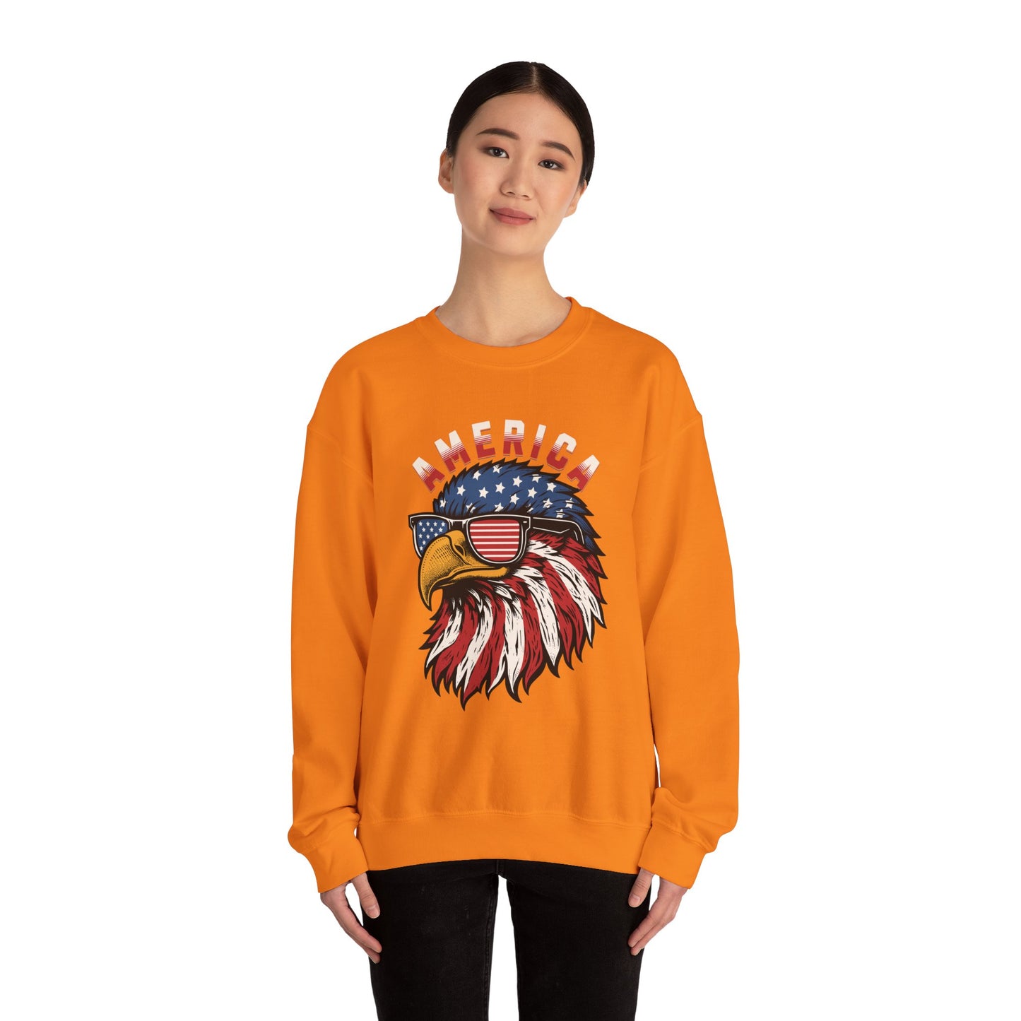 Patriotic Eagle Crewneck Sweatshirt, America Sweatshirt, Unisex Pullover, 4th of July Shirt, Eagle Graphic Sweatshirt