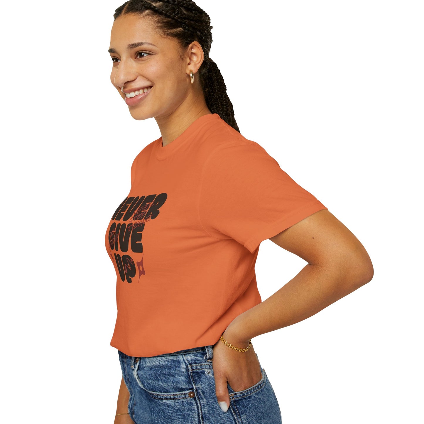 Unisex Motivational T-Shirt - Never Give Up, Inspirational Tee, Gift for Him/Her, Casual Wear, Fitness & Encouragement