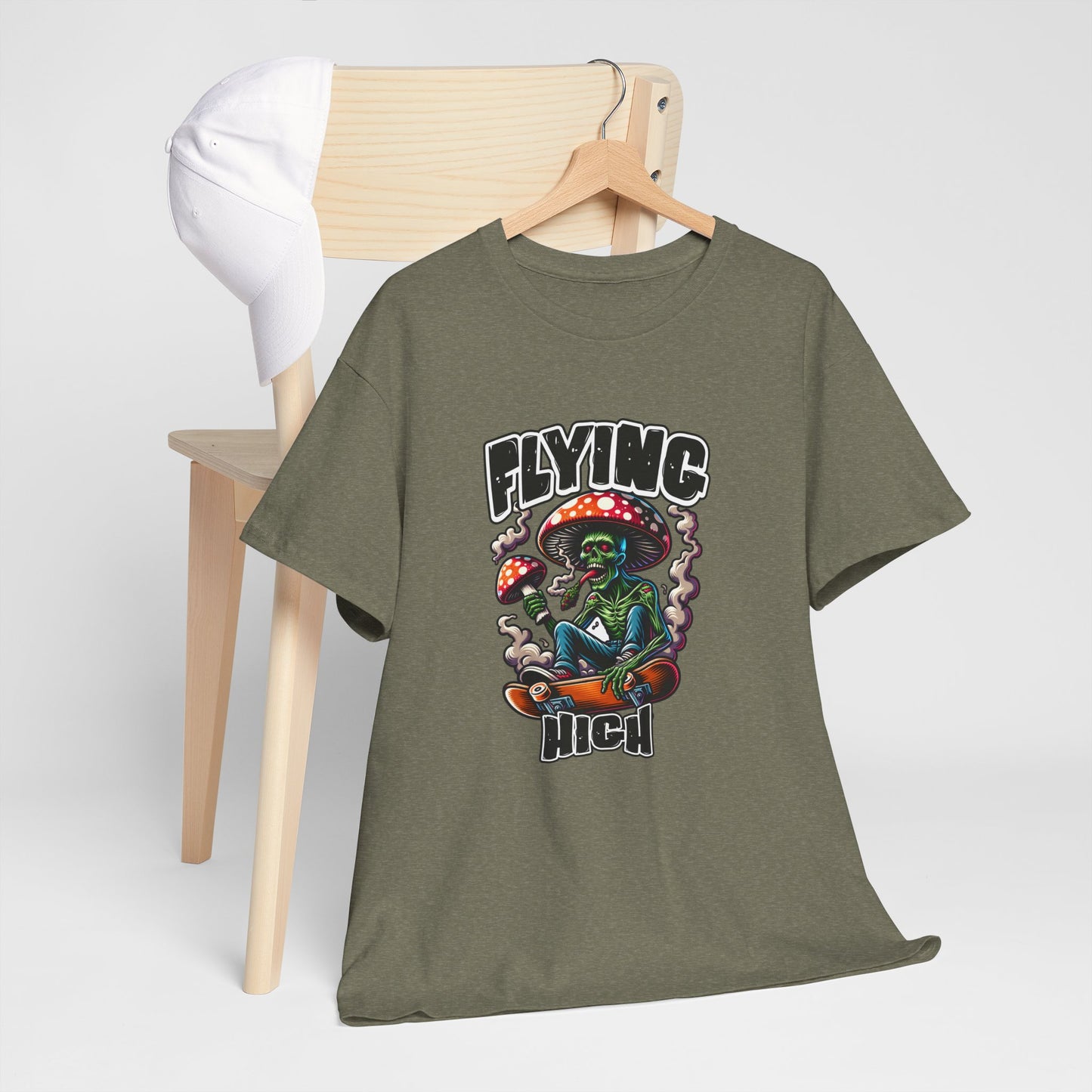 Flying High Unisex Cotton Tee, Psychedelic Shirt, Casual Wear, Gift for Stoners, Retro Fashion, Fun Graphic T-Shirt