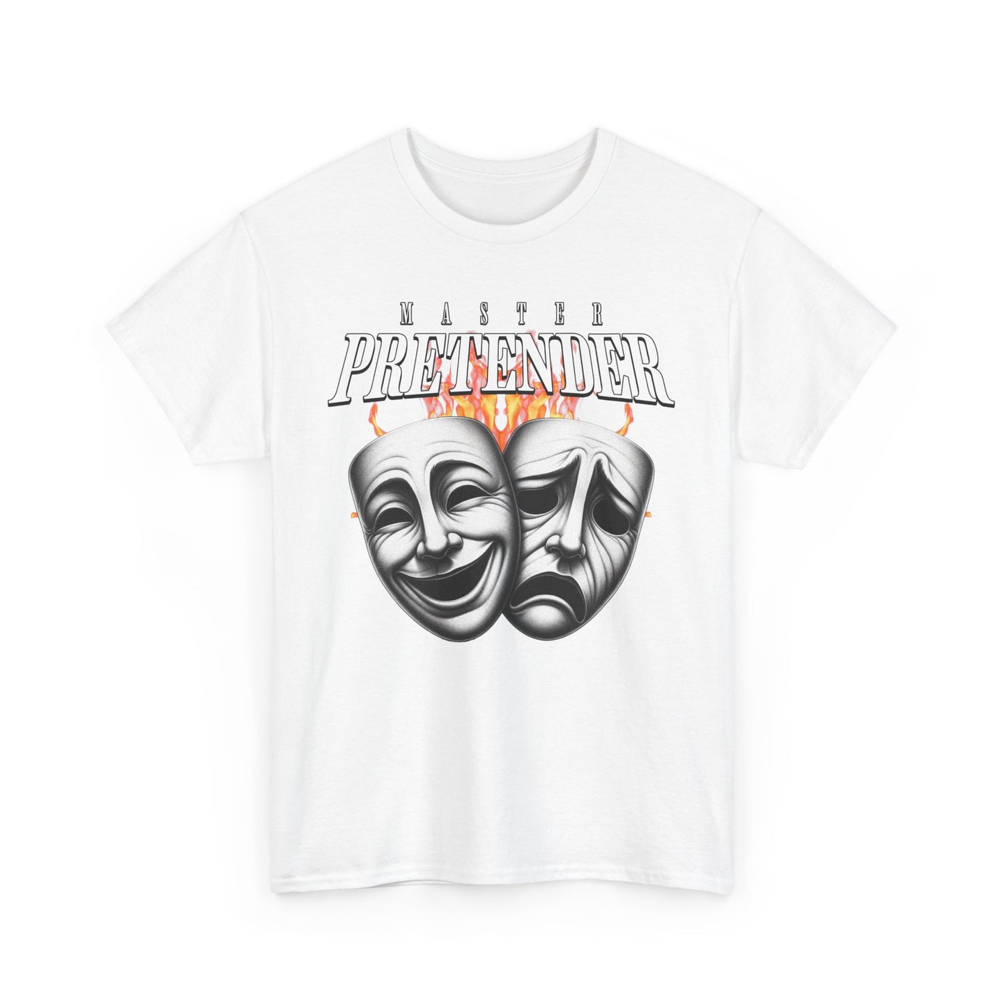 Theatrical Masks Unisex Heavy Cotton Tee, Perfect for Drama Lovers, Gift for Actors, Casual Wear, Theatre Fan Apparel