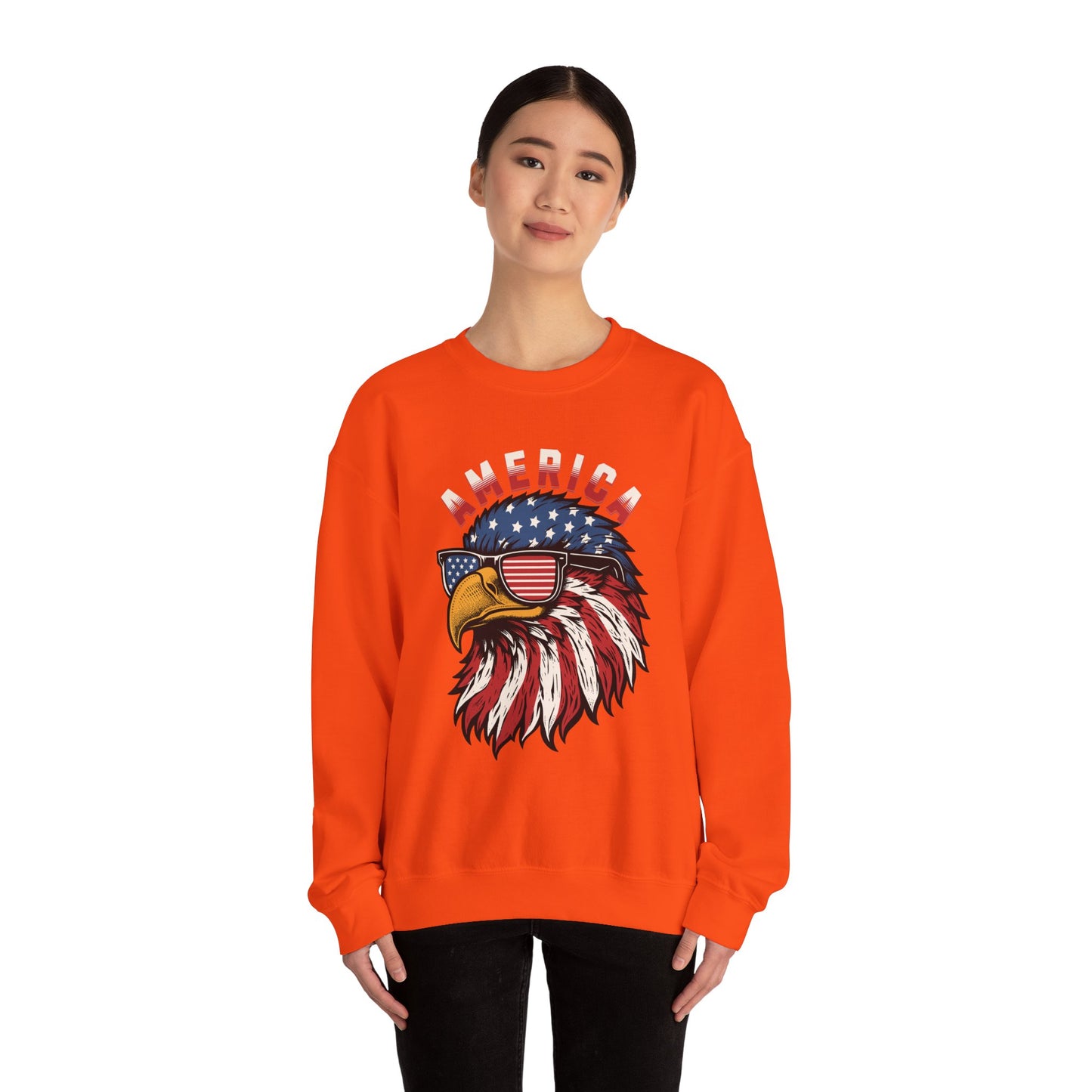 Patriotic Eagle Crewneck Sweatshirt, America Sweatshirt, Unisex Pullover, 4th of July Shirt, Eagle Graphic Sweatshirt