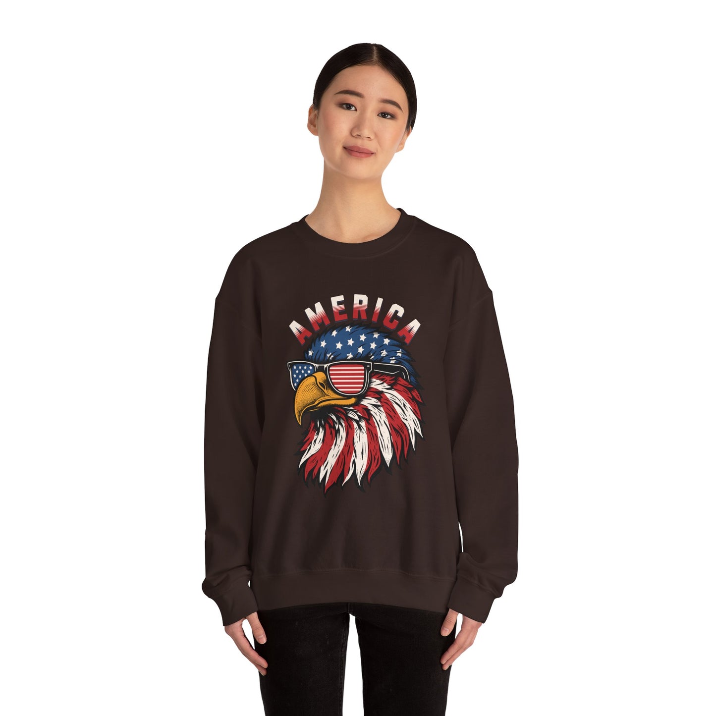 Patriotic Eagle Crewneck Sweatshirt, America Sweatshirt, Unisex Pullover, 4th of July Shirt, Eagle Graphic Sweatshirt