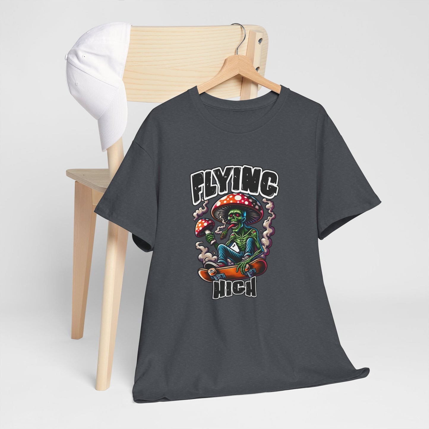 Flying High Unisex Cotton Tee, Psychedelic Shirt, Casual Wear, Gift for Stoners, Retro Fashion, Fun Graphic T-Shirt
