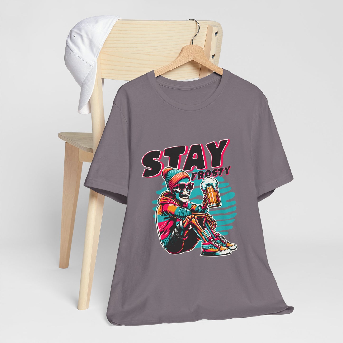 Stay Frosty Unisex Tee, Cool Graphic Shirt, Summer Vibes, Casual Wear, Gift for Him, Music Festival Fashion