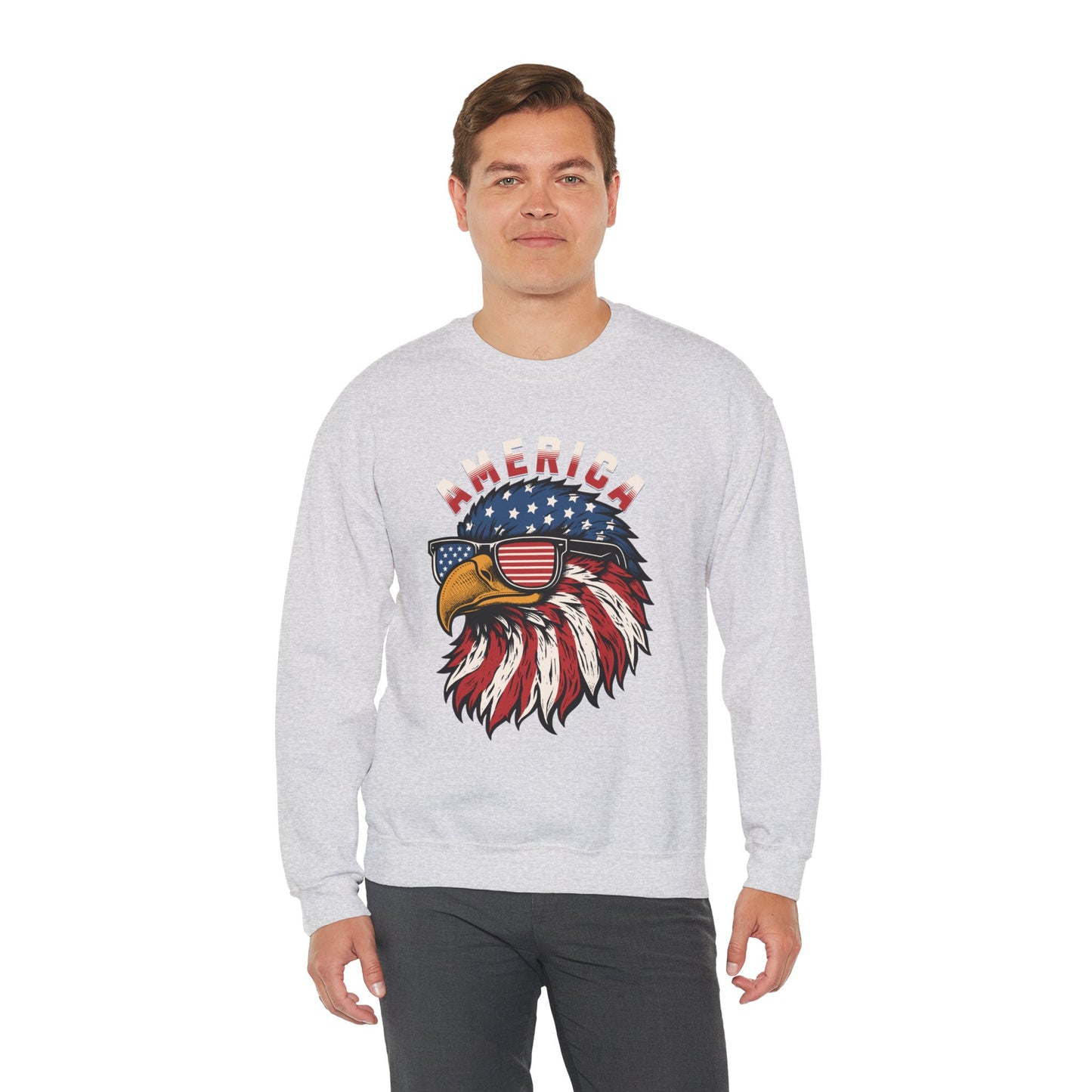 Patriotic Eagle Crewneck Sweatshirt, America Sweatshirt, Unisex Pullover, 4th of July Shirt, Eagle Graphic Sweatshirt