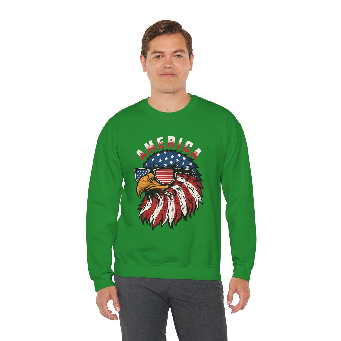 Patriotic Eagle Crewneck Sweatshirt, America Sweatshirt, Unisex Pullover, 4th of July Shirt, Eagle Graphic Sweatshirt
