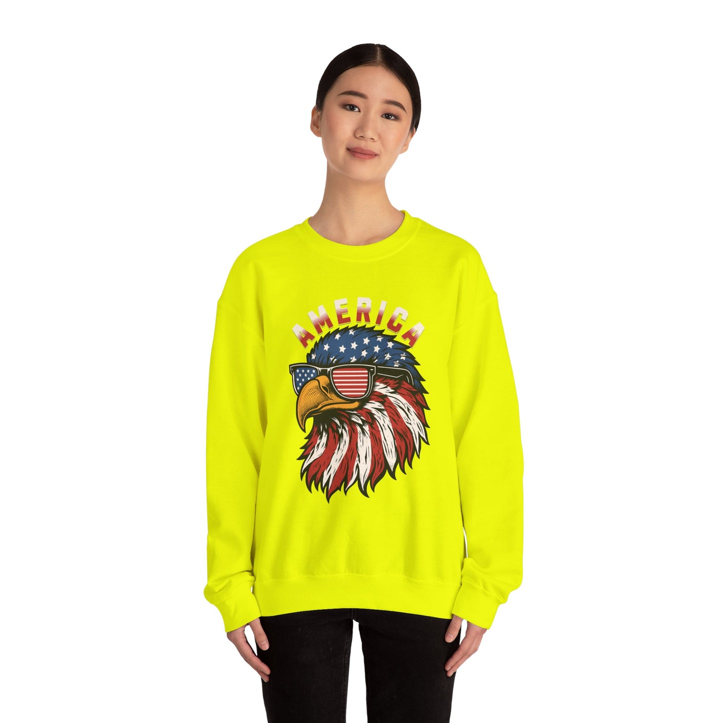 Patriotic Eagle Crewneck Sweatshirt, America Sweatshirt, Unisex Pullover, 4th of July Shirt, Eagle Graphic Sweatshirt