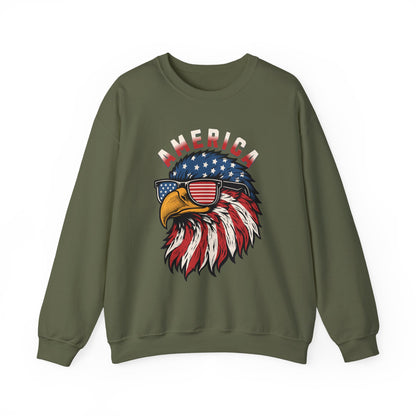Patriotic Eagle Crewneck Sweatshirt, America Sweatshirt, Unisex Pullover, 4th of July Shirt, Eagle Graphic Sweatshirt