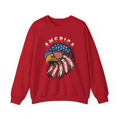 Patriotic Eagle Crewneck Sweatshirt, America Sweatshirt, Unisex Pullover, 4th of July Shirt, Eagle Graphic Sweatshirt