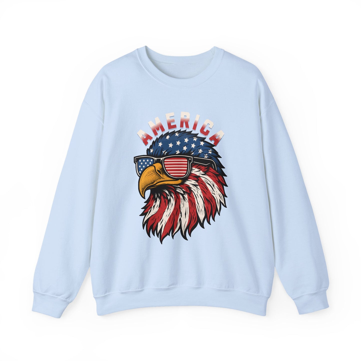 Patriotic Eagle Crewneck Sweatshirt, America Sweatshirt, Unisex Pullover, 4th of July Shirt, Eagle Graphic Sweatshirt