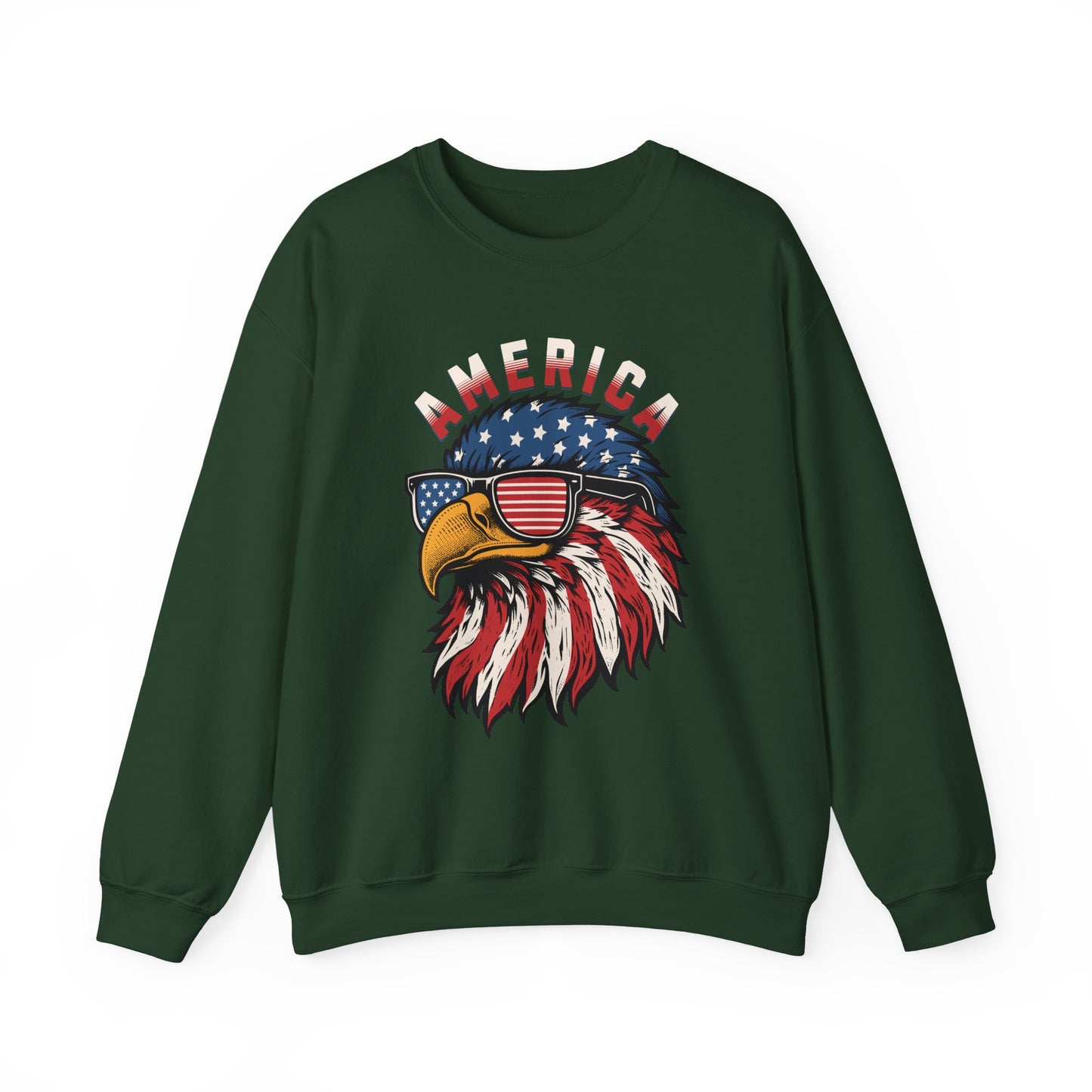 Patriotic Eagle Crewneck Sweatshirt, America Sweatshirt, Unisex Pullover, 4th of July Shirt, Eagle Graphic Sweatshirt