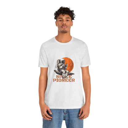 Space Pioneer Astronaut Tee, Cosmic Shirt, Gift for Astro Lovers, Unisex Graphic Tee, Sci-Fi T-Shirt, Casual Spacewear