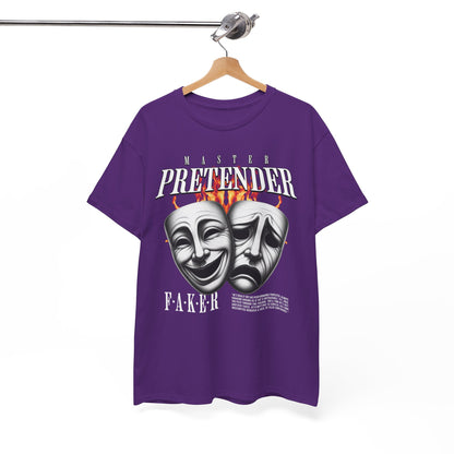 Theatrical Masks Unisex Heavy Cotton Tee, Perfect for Drama Lovers, Gift for Actors, Casual Wear, Theatre Fan Apparel