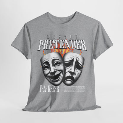 Theatrical Masks Unisex Heavy Cotton Tee, Perfect for Drama Lovers, Gift for Actors, Casual Wear, Theatre Fan Apparel
