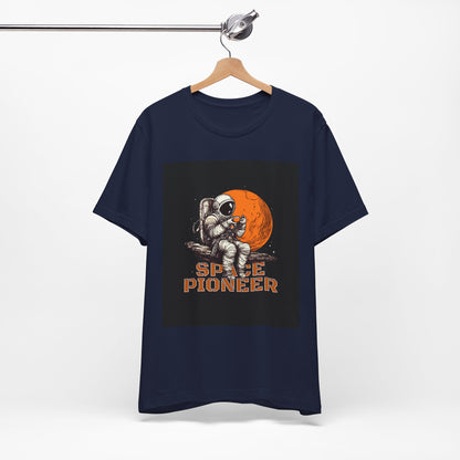Space Pioneer Unisex Tee - Astronaut Graphic Shirt, Cool Space Themed Gift, Sci-Fi Lover Apparel, Casual Wear, Cosmic Adventure