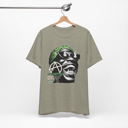 Bold Graphic Tee, Edgy Streetwear Shirt, Urban Casual Wear, Unisex Fashion Top, Gift for Music Lovers, Distinctive Artwork Tee