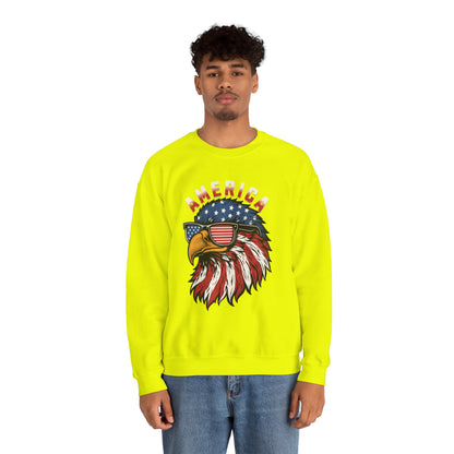 Patriotic Eagle Crewneck Sweatshirt, America Sweatshirt, Unisex Pullover, 4th of July Shirt, Eagle Graphic Sweatshirt