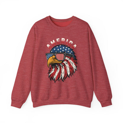Patriotic Eagle Crewneck Sweatshirt, America Sweatshirt, Unisex Pullover, 4th of July Shirt, Eagle Graphic Sweatshirt